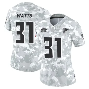 Women's Atlanta Falcons Xavier Watts Arctic Camo Limited 2024 Salute to Service Jersey By Nike